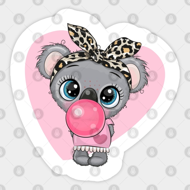 Cute koala and gum. Sticker by Reginast777